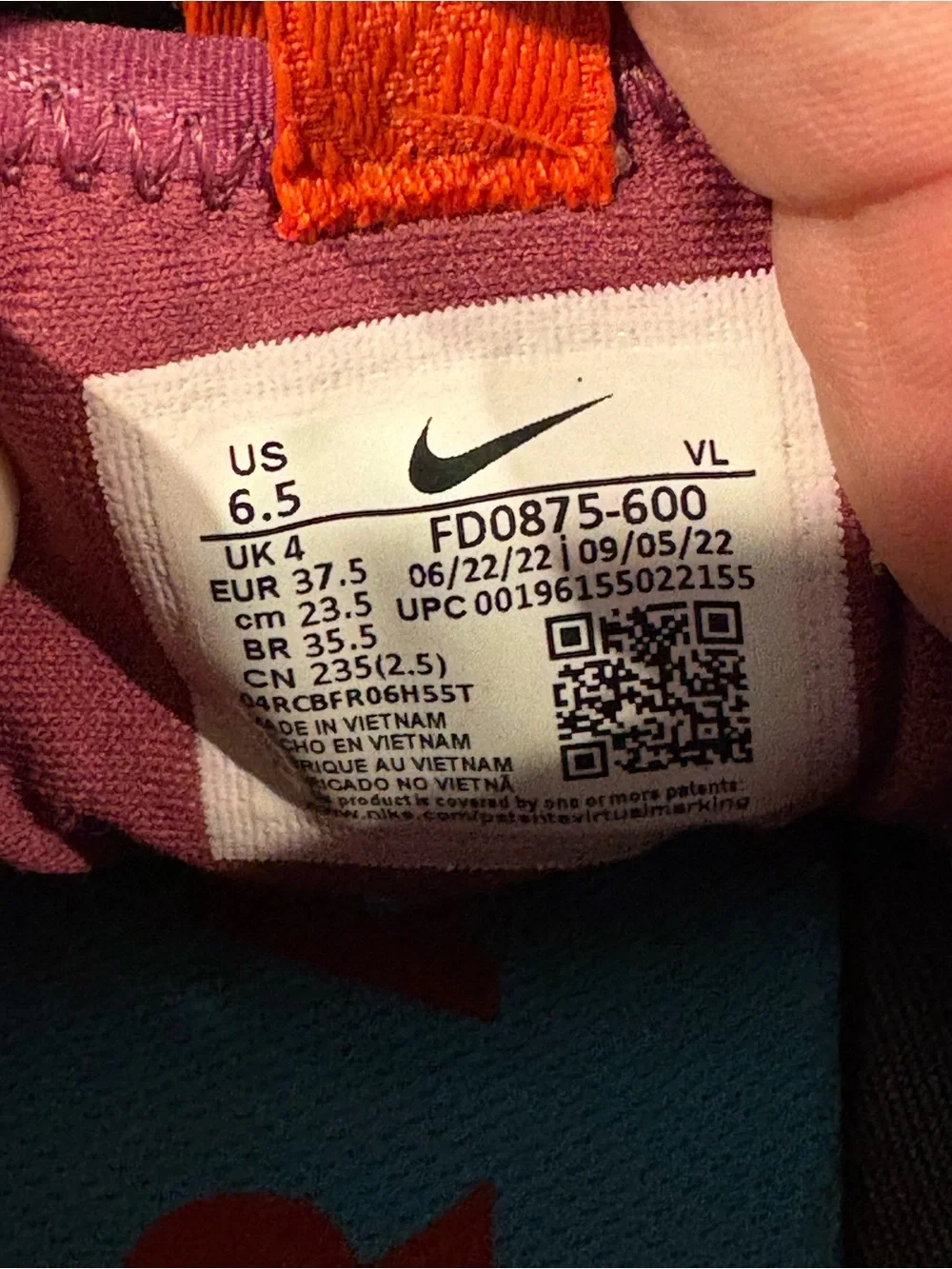 Nike React Pegasus Trail 4 GTX Rosewood Purple Pink FD0875-600 Women's Size 6.5